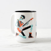 Gitarist Robot Tweekleurige Koffiemok (Voorkant links)