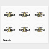 Gitarist Rock Star by Night Ronde Sticker (Vel)