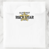 Gitarist Rock Star by Night Ronde Sticker (Tas)