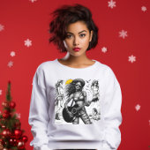 Gitarist Rock Star Meisje w T-shirt