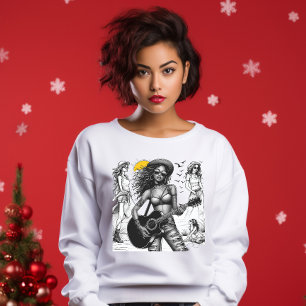 Gitarist Rock Star Meisje w T-shirt