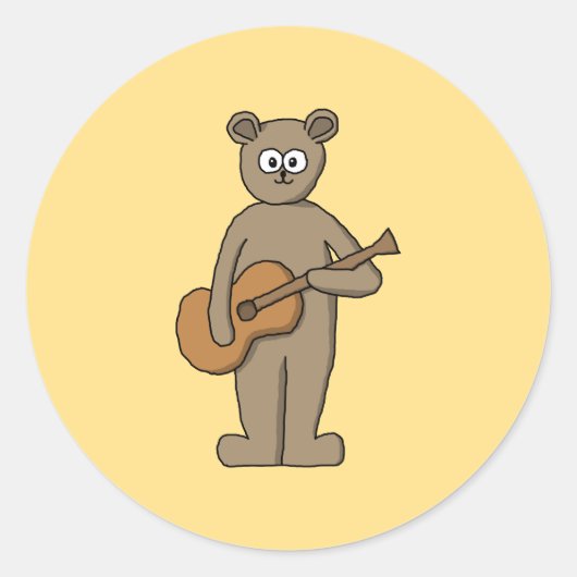 Gitarist. Ronde Sticker (Voorkant)