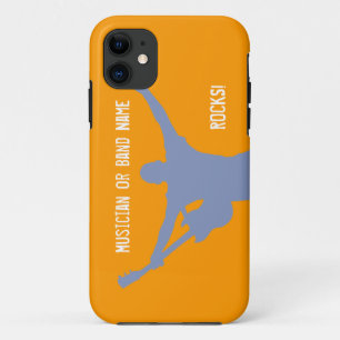 Gitarist Silhouette Favoriete Muzikant Bandnaam 4 Case-Mate iPhone Case