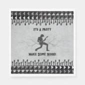 Gitarist Silver Edgy Rock and Roll Party Napkins Servet (Voorkant)