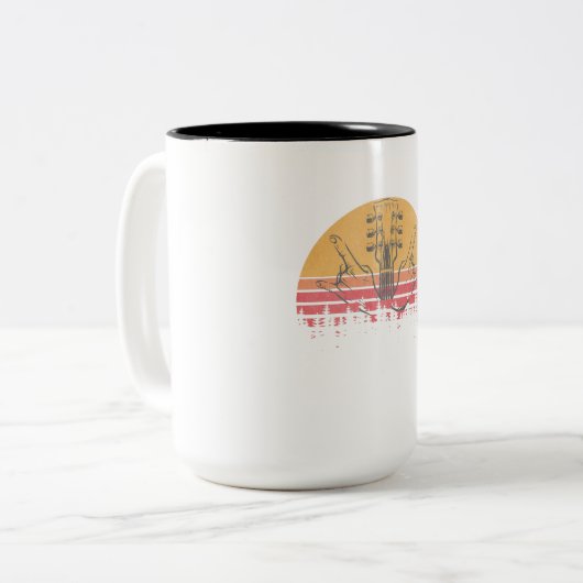 gitarist tweekleurige koffiemok (Voorkant links)