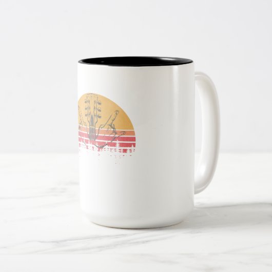 gitarist tweekleurige koffiemok (Voorkant rechts)