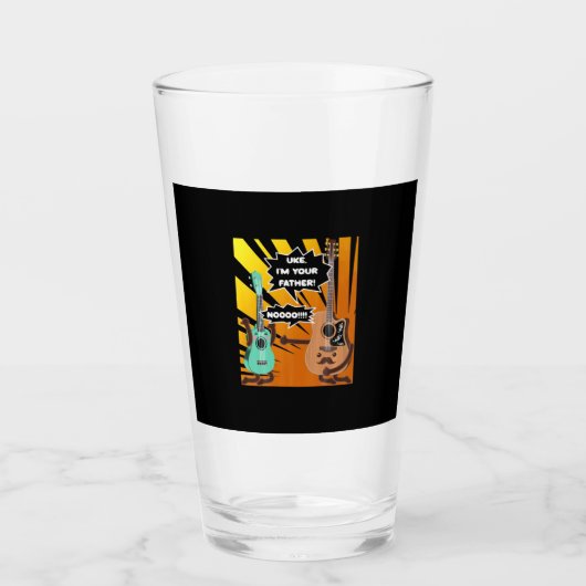 Gitarist Uke Ik Ben Je Vader Verjaardag Glas (Voorkant)