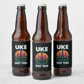 Gitarist Uke Vierde Verjaardag Bier Etiket (Flessen)