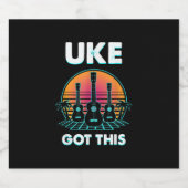 Gitarist Uke Vierde Verjaardag Bier Etiket (Enkel label)
