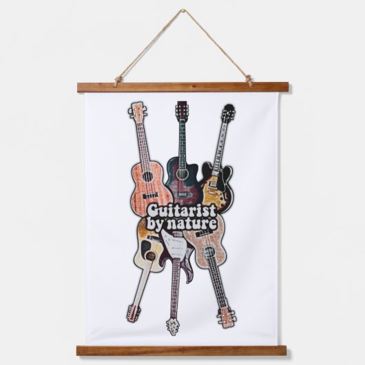 Gitarist van nature. hangend wandkleed (Voorkant)