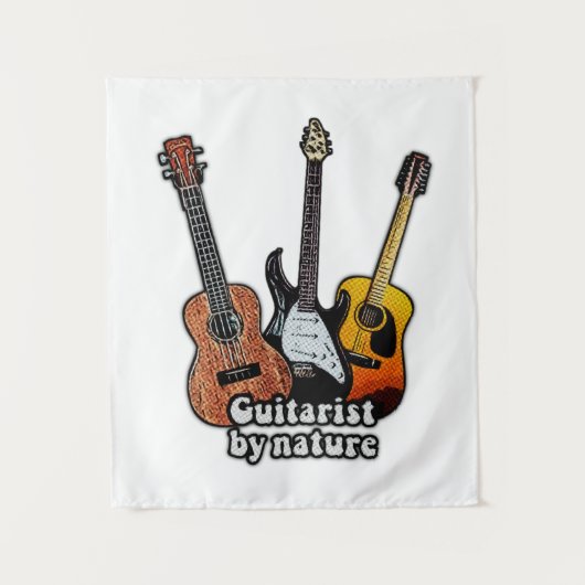 Gitarist van nature. kleurrijke gitaren wandkleed (Voorkant)