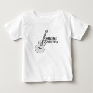 Gitarist van nature. retro zwart & wit gitaar