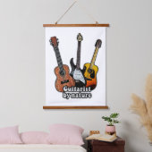 gitarist van natuur, kleurrijke gitaren hangend wandkleed (Slaapkamer)