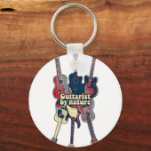 gitarist van natuur. , kleurrijke gitaren sleutelhanger (Voorkant)
