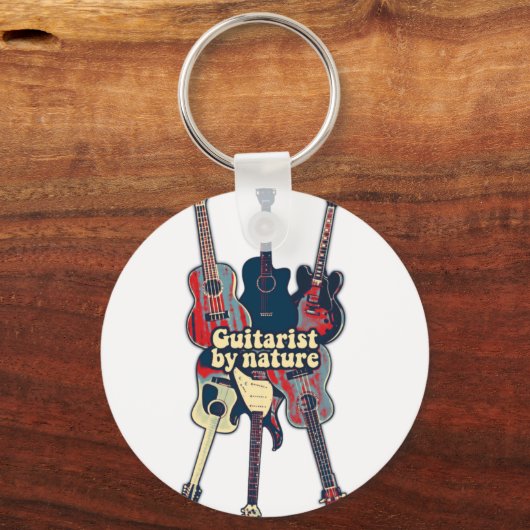 gitarist van natuur. , kleurrijke gitaren sleutelhanger (Voorkant)