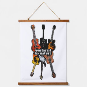 gitarist van natuur.retro gitaren hangend wandkleed