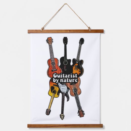 gitarist van natuur.retro gitaren hangend wandkleed (Voorkant)