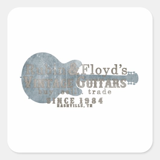 gitarist van Rubin & Floyd's Vierkante Sticker (Voorkant)