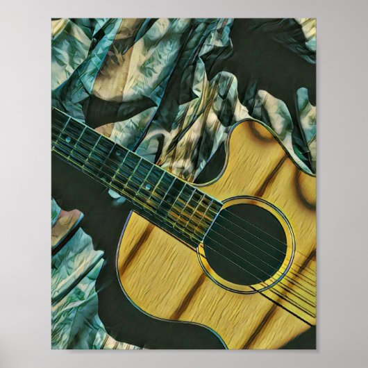 gitarist verjaardagscadeau poster (Voorkant)