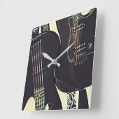  gitarist verjaardagscadeau vierkante klok (Hoek)