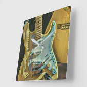  gitarist verjaardagscadeau vierkante klok (Hoek)