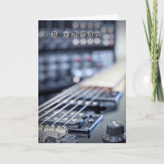 Gitarist verjaardagskaart kaart (Voorkant)