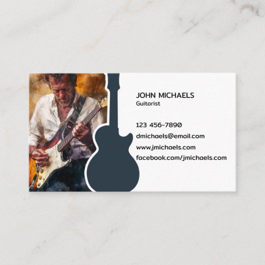 gitarist visitekaartje (Voorkant)