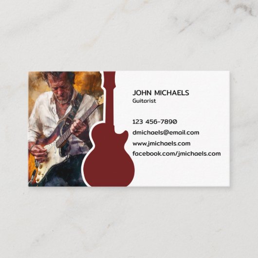 gitarist visitekaartje (Voorkant)