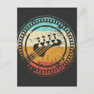 gitarist voor hoofdvoorraadretroflector briefkaart