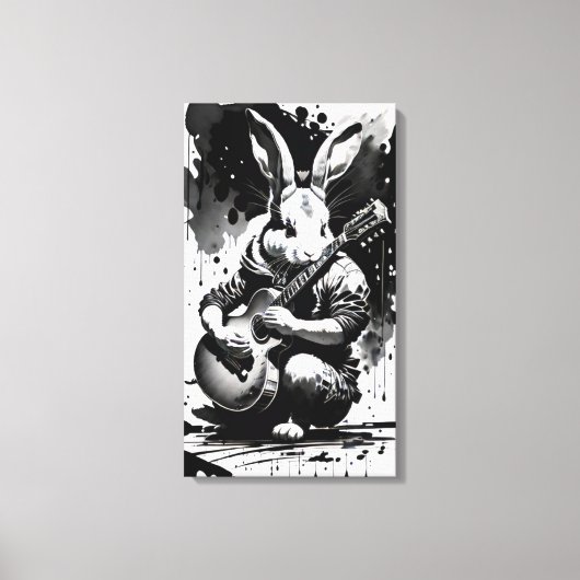 Gitarkonijn Canvas Afdruk (Voorkant)