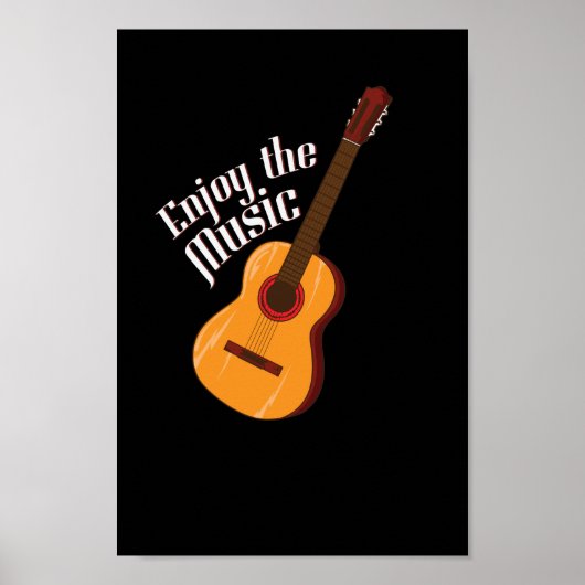 Gitarre "Geniet van de muziek" Poster (Voorkant)