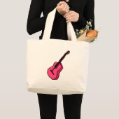 Gitarre in pink grote tote bag (Voorkant (product))
