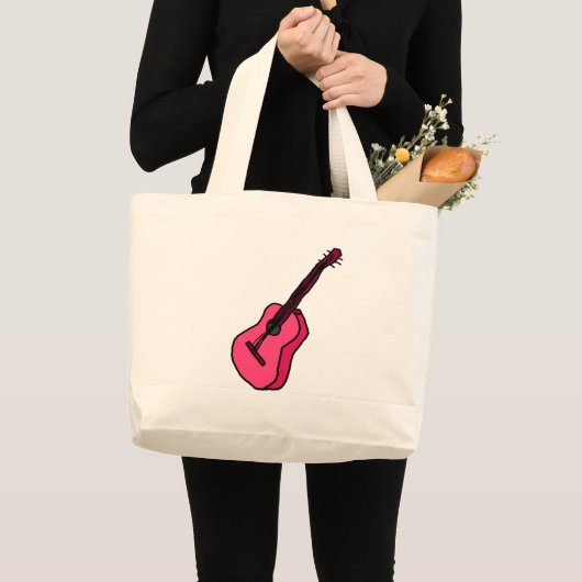 Gitarre in pink grote tote bag (Voorkant (product))
