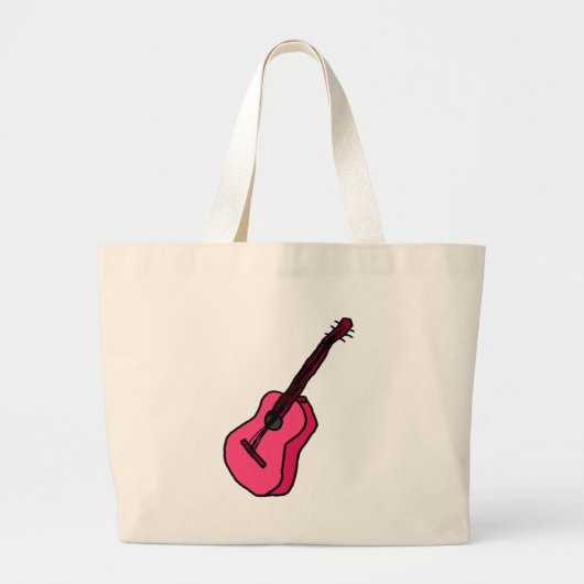 Gitarre in pink grote tote bag (Voorkant)
