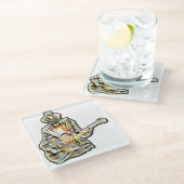 Gitarren Blues Mann - Feel it Glazen Onderzetter (Schuin)