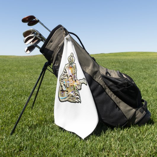 Gitarren Blues Mann - Feel it   Golfhanddoek (Groen)