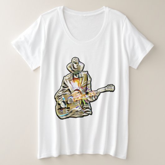 Gitarren Blues Mann - Feel it   Grote Maat T-shirt (Design voorkant)