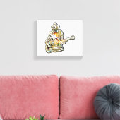 Gitarren Blues Mann - Voel het je voor Canvas Afdruk (Insitu (Woonkamer))