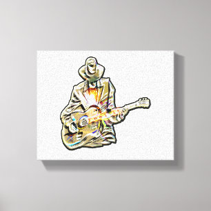 Gitarren Blues Mann - Voel het je voor Canvas Afdruk
