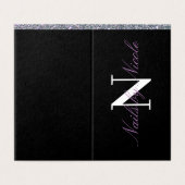 Gitter Contrast Monogram Nail/Beauty Loyalty Visitekaartje (Buitenkant ongevouwen)