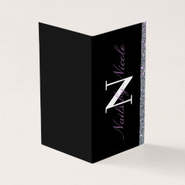 Gitter Contrast Monogram Nail/Beauty Loyalty Visitekaartje