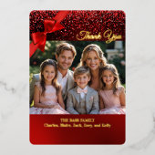 Gitter Wonderland Folie Kerstfoto Dank u Folie Feestdagenkaart (Voorkant)