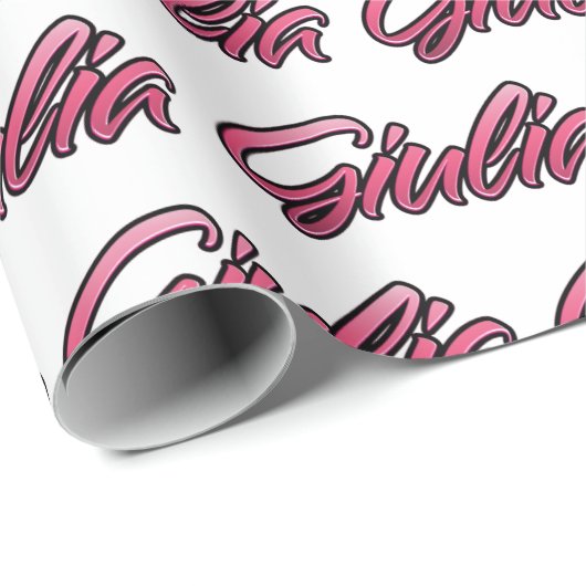 Giulia faded pink personalisiertes Geschenkpapier Cadeaupapier (Rol Hoek)