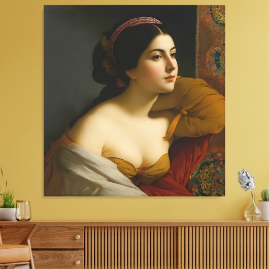 "Giulia Isabella Lombardi" Vrouwenportret Canvas Afdruk (Insitu (Woonkamer))