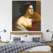 "Giulia Isabella Lombardi" Vrouwenportret Canvas Afdruk (Insitu (Slaapkamer))