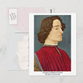 Giuliano de Medici Portret van Sandro Botticelli Briefkaart (Voorkant / Achterkant)