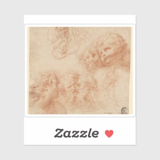 Giulio Cesare Procaccini - Hoofd- en figuurstudies Sticker (Vel)