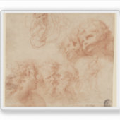 Giulio Cesare Procaccini - Hoofd- en figuurstudies Sticker (Voorkant)