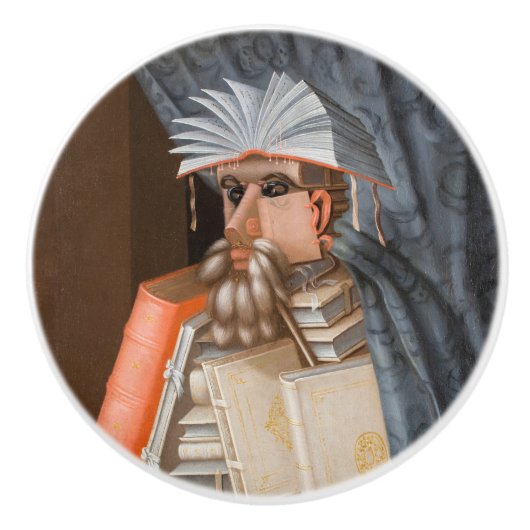 Giuseppe Arcimboldo - De Librarian Keramische Knop (Voorkant)