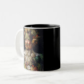 Giuseppe Arcimboldo Vegetable Man (Vertumnus) Tweekleurige Koffiemok (Voorkant links)